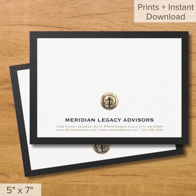 Professional Gold Logo Business Note Cards 5x7 (Creator Uploaded)