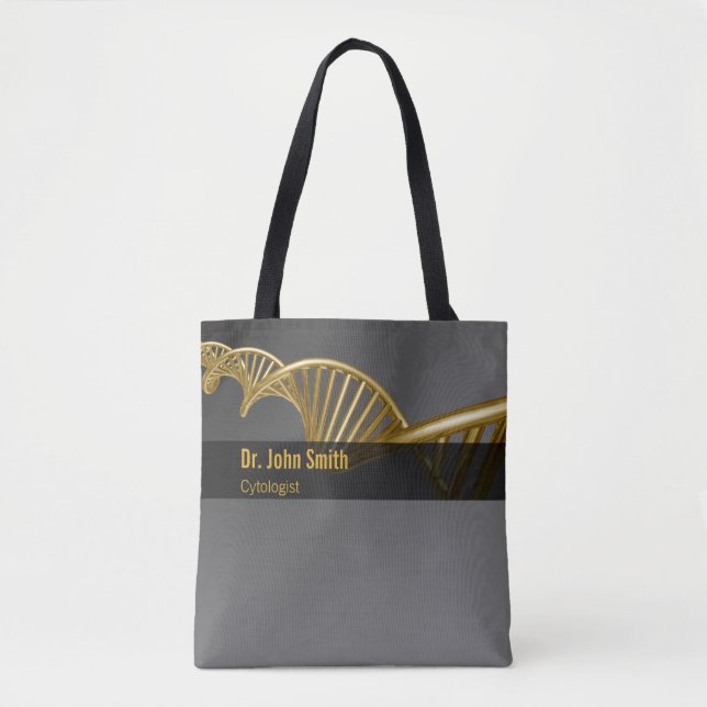Professional Gold Luxury DNA Strand Medical Tote Bag (Front)