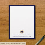 Professional Gold Monogram Letterhead<br><div class="desc">Present your financial documents and correspondence with professionalism using our Professional Gold Monogram Letterhead. Each sheet features a brushed gold monogram emblem and is ideal for financial professionals.</div>
