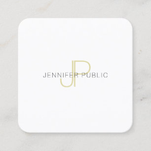 Professional Gold Monogram Template Trendy Modern Square Business Card