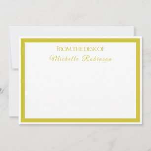 Professional Gold Personalized Name Flat Note Card