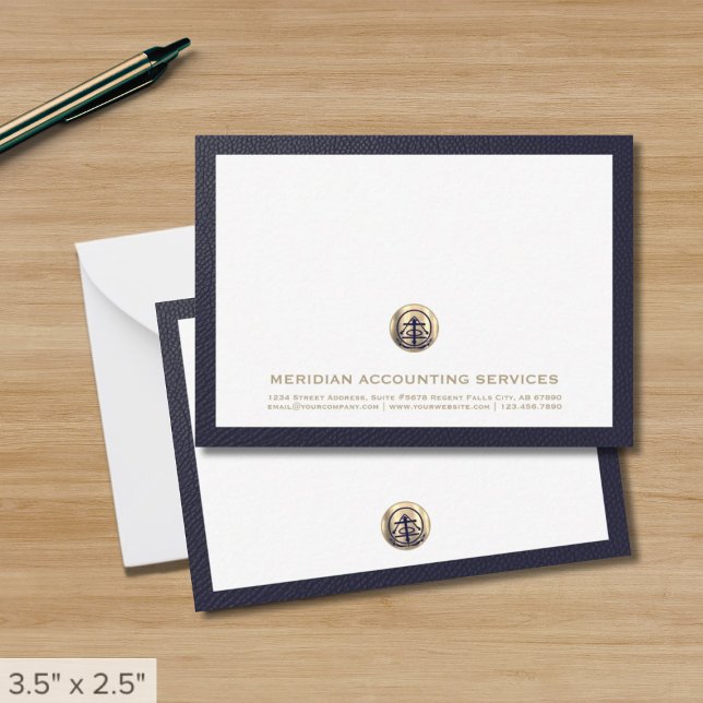 Professional Gold Seal Logo Business Note Card (Creator Uploaded)