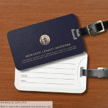 Professional Gold Seal Logo Luggage Tag<br><div class="desc">Elevate your travel experience with our Professional Gold Seal Logo Luggage Tag. This sophisticated design combines a rich blue leather print and a gold seal logo that can be used as is or customized with your brand's logo, allowing you to travel in style while ensuring your luggage stays easily identifiable....</div>