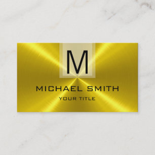 Professional Gold Stainless Steel Metal Monogram Business Card