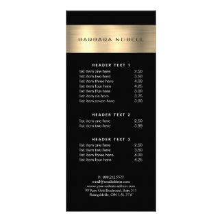 Professional Gold Stripe Service Menu
