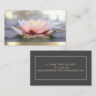 Professional Gold Stripe Yoga Instructor Business Card
