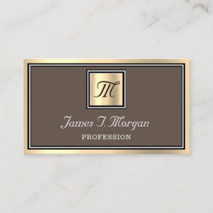 Professional Golden Coffee Framed VIP Monogram Business Card