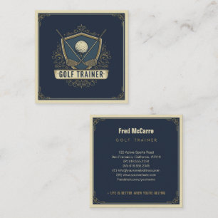 Professional Golf Trainer Lesson Square Business Card