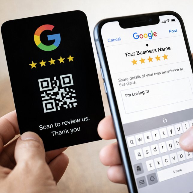Professional Google review card with QR code (Creator Uploaded)