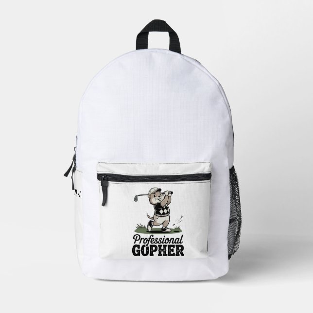 Professional Gopher - Golf Club Cover Printed Backpack (Front)