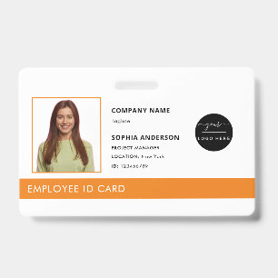 Professional Green Company Logo Employee Photo ID Badge