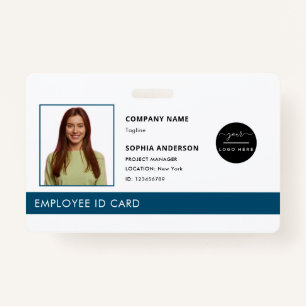 Professional Green Company Logo Employee Photo ID Badge