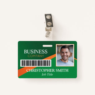 Professional Green Staff ID Badge