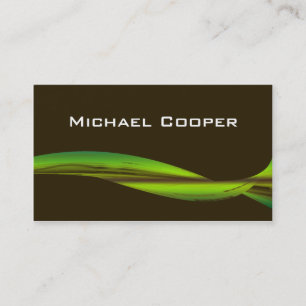 Professional Green Wave Business Card Brown