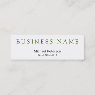 Professional Green White Skinny Business Card