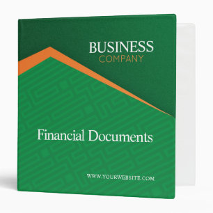 Professional Green with Orange Stripe Business Binder