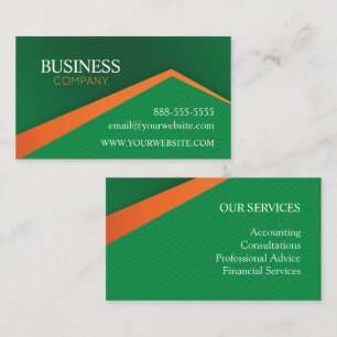 Professional Green with Orange Stripe Business Card