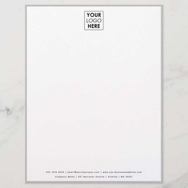 Professional Grey Border Business Logo Letterhead (Front)