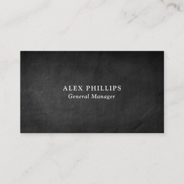 Professional Grey Chalkboard Background Original Business Card (Front)
