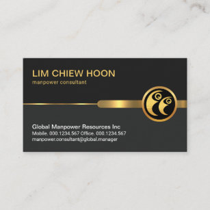 Professional Grey Layers Gold Manpower Business Card