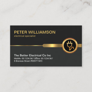 Professional Grey Layers Gold Plug Business Card