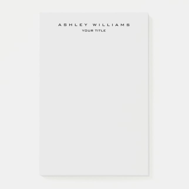 Professional grey modern plain unique post-it notes (Front)