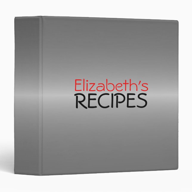 Professional Grey Recipes Binder (Front/Spine)
