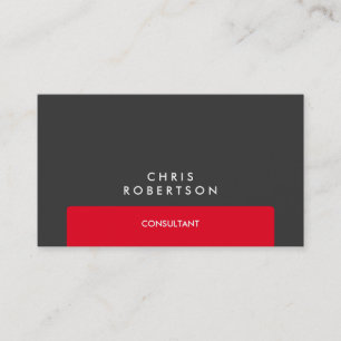 Professional Grey Red Stripe Business Card