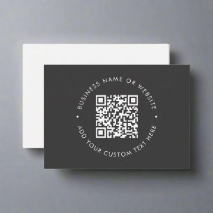 Professional Grey Scannable QR Code Website Business Card