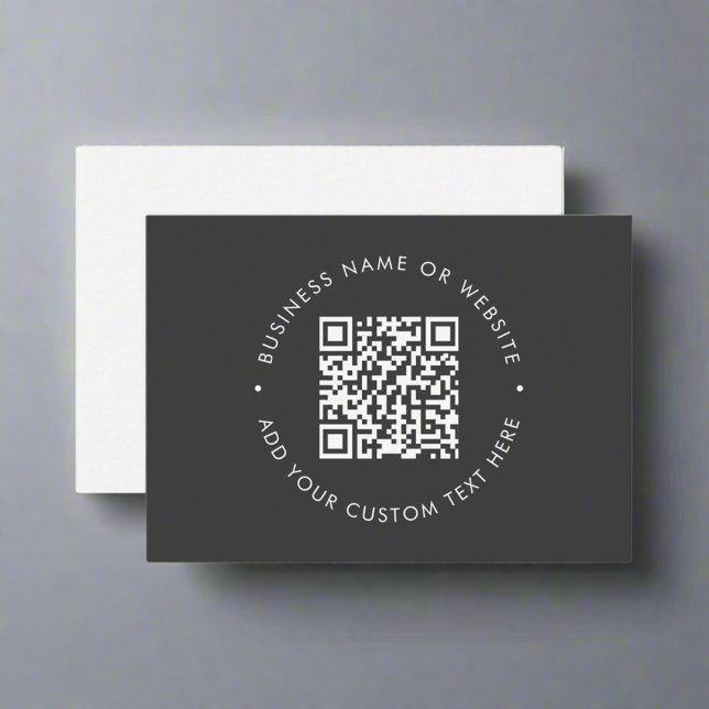 Professional Grey Scannable QR Code Website  Business Card (Creator Uploaded)