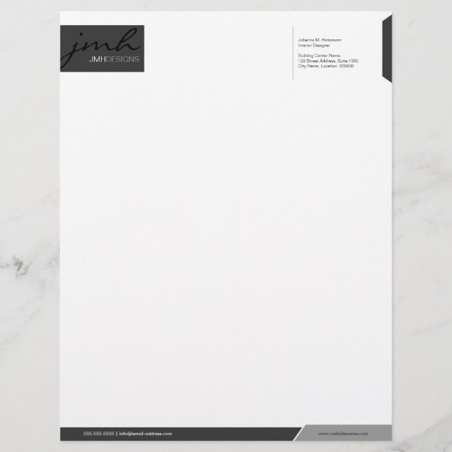 Professional Grey Template Letterhead (Front)