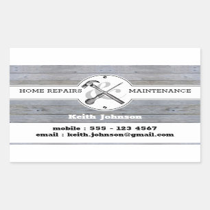 Professional Grey Wood Grain Handyman Construction Sticker