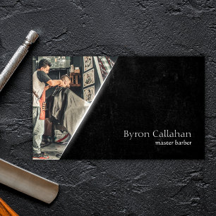 Professional Grunge Barber Stylist Barbershop Business Card