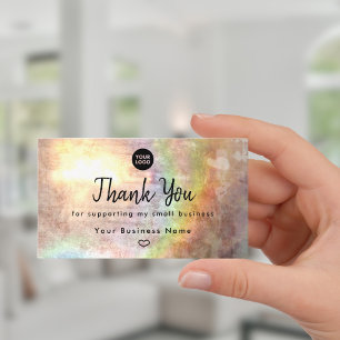 Professional Grunge Pastel Beige Heart Thank You Business Card