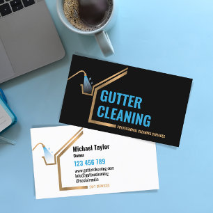 Professional Gutter Installation Cleaning Service Business Card