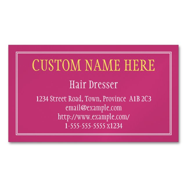 Professional Hair Dresser Magnetic Business Card (Front)