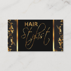 Professional Hair Stylist - Gold Marble Business Card
