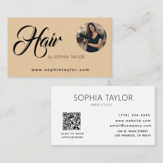 Professional Hair Stylist Photo QR Code Business Card