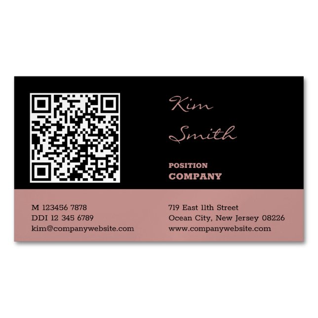Professional Hair Stylist QR Code Magnetic Business Card (Front)