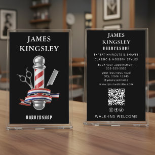 Professional Haircut Barber Pole Modern Barbershop Flyer