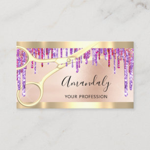 Professional Hairdresser Coiffeur Scissors Drips Business Card