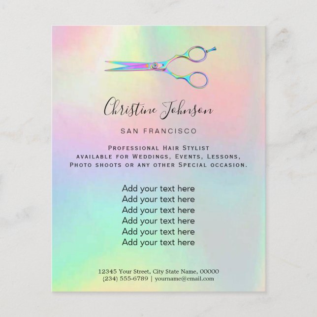 professional hairdresser flyer (Front)