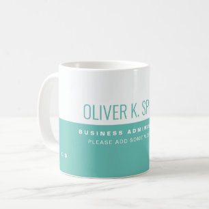 Professional Half-Teal Half-White Modern Blue Coffee Mug