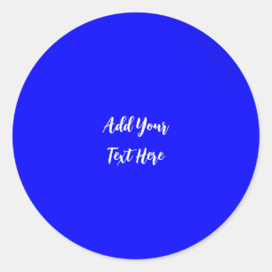 Professional handwriting add text modern blue classic round sticker