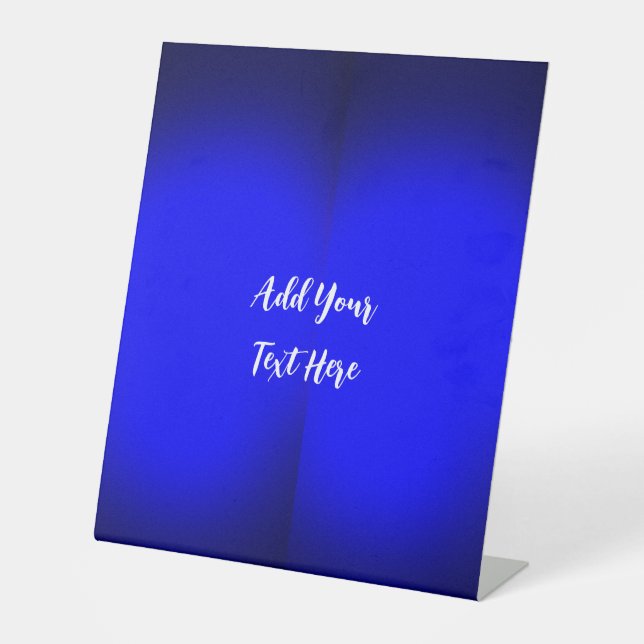 Professional handwriting add text modern blue pedestal sign (Front)