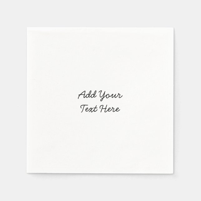 Professional handwriting add text modern napkin (Front)