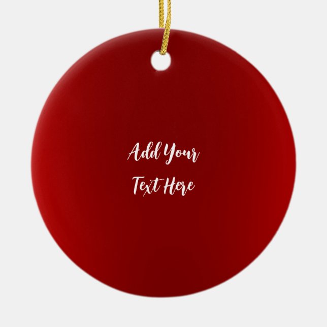 Professional handwriting add text modern red ceramic ornament (Front)