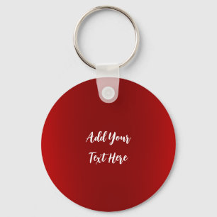 Professional handwriting add text modern red keychain