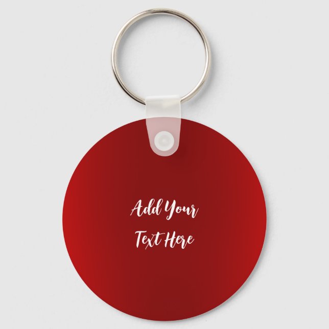 Professional handwriting add text modern red keychain (Front)