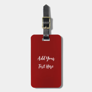Professional handwriting add text modern red luggage tag